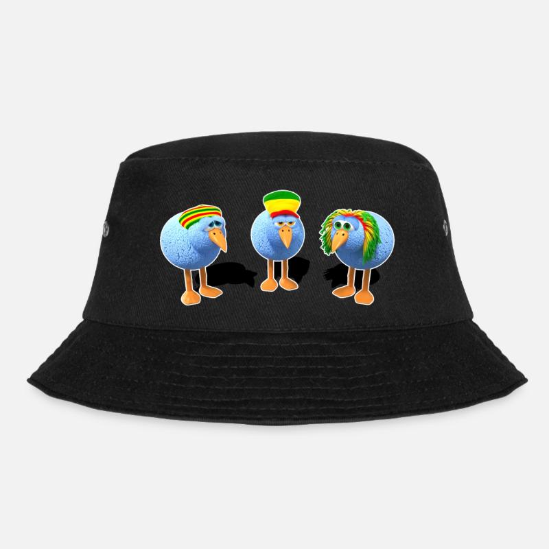 Three little Reggae Birds - Bucket Hat - black
