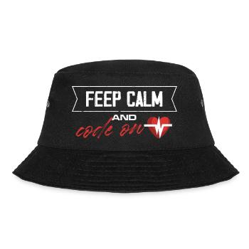 keep calm and code on - Bucket Hat - Schwarz - Vorne - Lela (165cm)