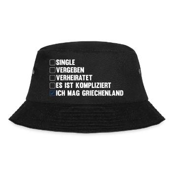 Griechen Grieche Griechenland - Bucket Hat - Schwarz - Vorne - Lela (165cm)