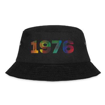 1976 Vintage - Bucket Hat - Schwarz - Vorne - Lela (165cm)