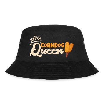 Funny Corndog Queen - Corn Dog Lover Street Food - Bucket Hat - Schwarz - Vorne - Lela (165cm)