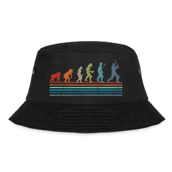 Retro-Vintage-Cricket-Evolution - Bucket Hat - Schwarz - Vorne - Lela (165cm)