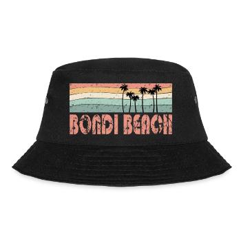 BONDI BEACH retro style - Bucket Hat - Schwarz - Vorne - Lela (165cm)