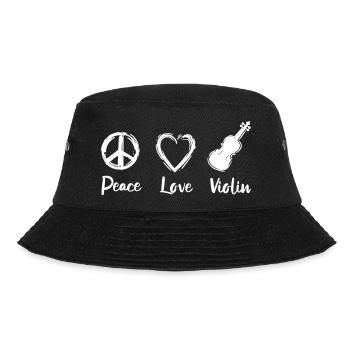 Peace Love Violin - Bucket Hat - black - Front - Lela (165cm)