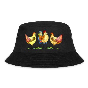 Hahn und Henne - Bucket Hat - Schwarz - Vorne - Lela (165cm)