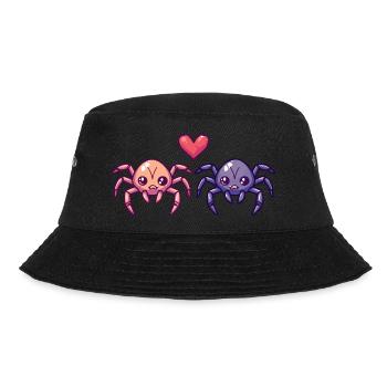 Tarantula Couple In Love Animal Valentine's Day - Bucket Hat - black - Front - Lela (165cm)