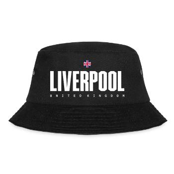 Liverpool Fetter Blocktext - Bucket Hat - Schwarz - Vorne - Lela (165cm)