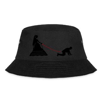 Hochzeit Brautpaar Leine - Bucket Hat - Schwarz - Vorne - Lela (165cm)