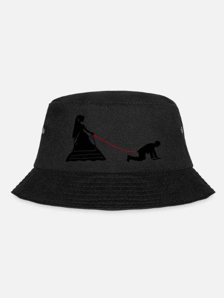 Hochzeit Brautpaar Leine - Bucket Hat - Schwarz