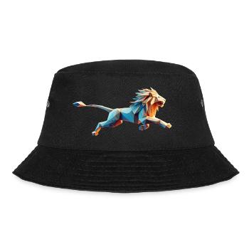 Running Lion Origami Geometric 3D - Bucket Hat - black - Front - Lela (165cm)