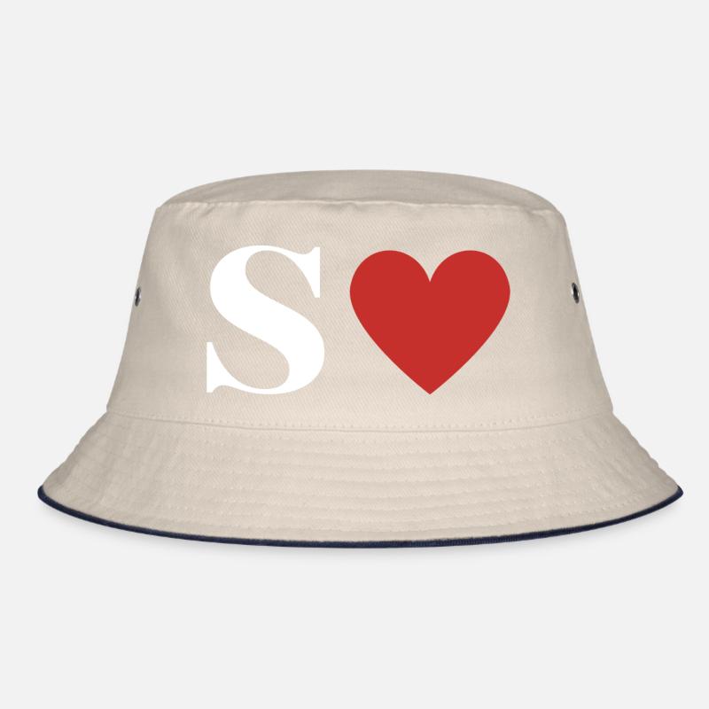 Buchstabe s rotes Herz Bucket Hat
