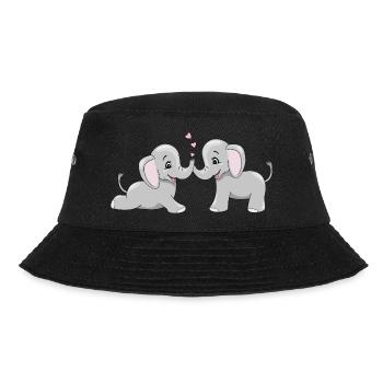 Deux adorables bébés éléphants avec des cœurs - Bob - noir - Devant - Lela (165cm)