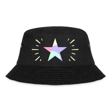 Pastellfarbener Leuchtender Stern - ApriNoeScor - Bucket Hat - Schwarz - Vorne - Lela (165cm)