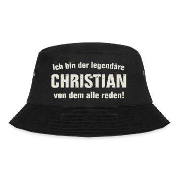 Der legendäre Christian - Bucket Hat - Schwarz - Vorne - Lela (165cm)