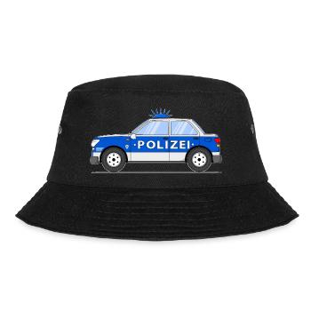 Voiture de police en bleu et argent - Bob - noir - Devant - Lela (165cm)