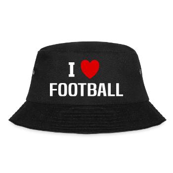 Ich liebe Fußball - Bucket Hat - Schwarz - Vorne - Lela (165cm)