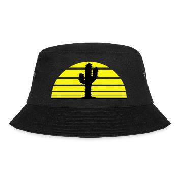 Kaktus Pflanze Stacheln Wüste Kakteen Silhouette - Bucket Hat - Schwarz - Vorne - Lela (165cm)