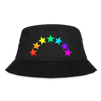 Colorful Stars - Rainbow Gradient - Bucket Hat - black - Front - Lela (165cm)