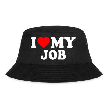 I love my job - Bucket Hat - Schwarz - Vorne - Lela (165cm)