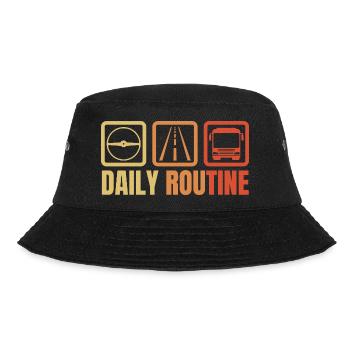 Busfahrer Tagesablauf - Bucket Hat - Schwarz - Vorne - Lela (165cm)