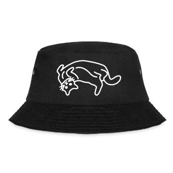 Katzen Silhouette - Bucket Hat - Schwarz - Vorne - Lela (165cm)