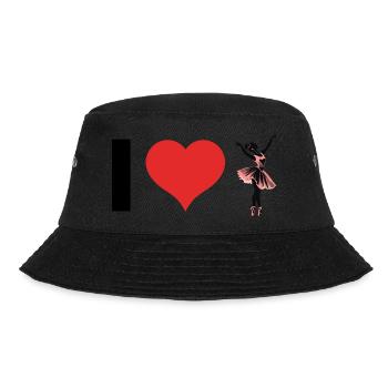 I Love Ballet - Sports Sticker - Bucket Hat - black - Front - Lela (165cm)