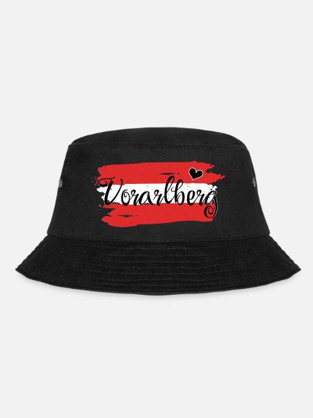 Flagge Österreich Vorarlberg - Bucket Hat - Schwarz