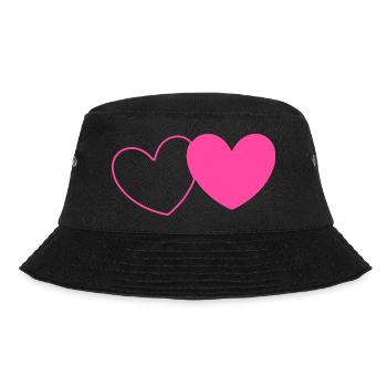 pink heart heart pink red heart pink heart pattern - Bucket Hat - black - Front - Lela (165cm)