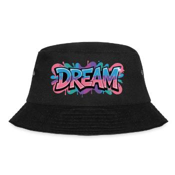 DREAM Graffiti Design voller Farbe und Motivation - Bucket Hat - Schwarz - Vorne - Lela (165cm)