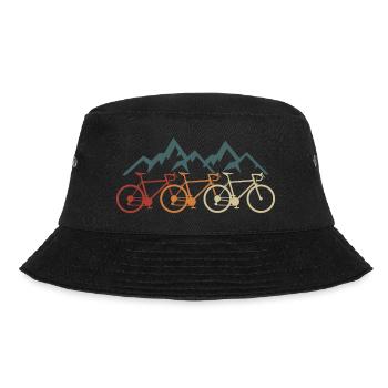 Fahrrad Radfahrer Retro Mountainbike Rennrad Berge - Bucket Hat - Schwarz - Vorne - Lela (165cm)