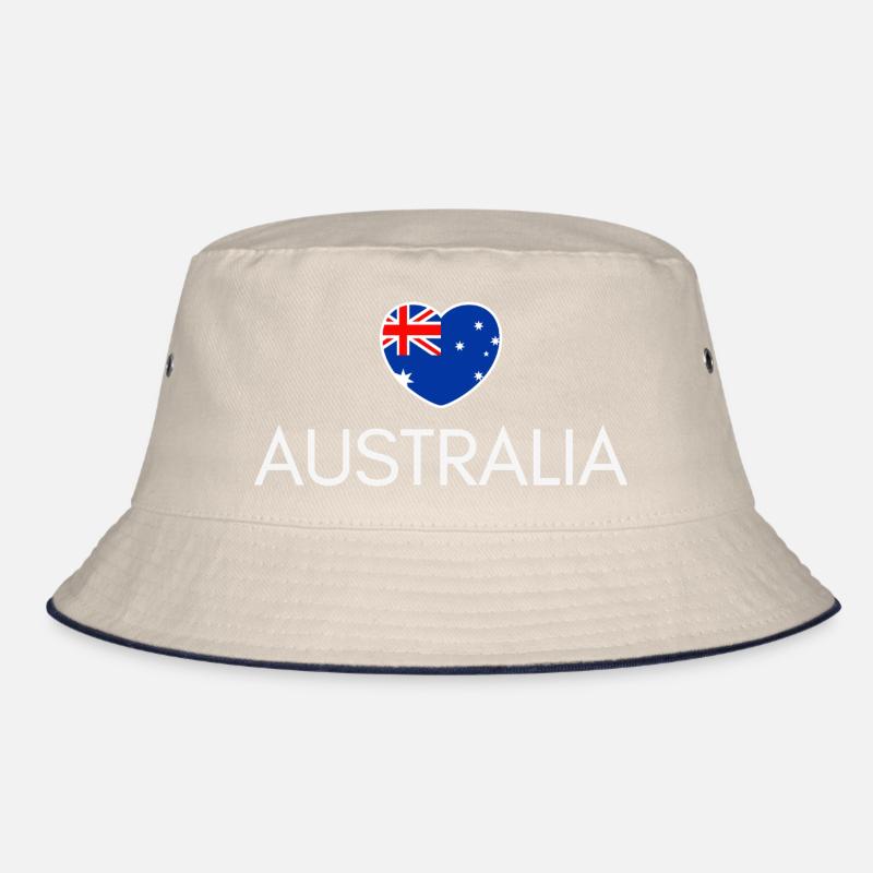 Herz mit australischer Flagge, ich liebe Australien Bucket Hat