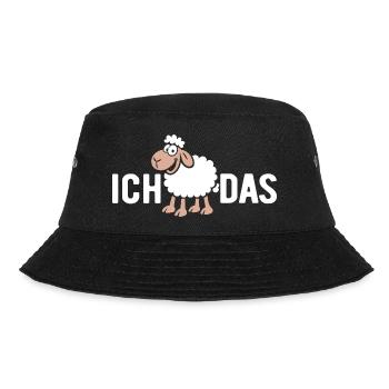 Ich SCHAF das - Wortspiel mit Schaf - Bucket Hat - Schwarz - Vorne - Lela (165cm)