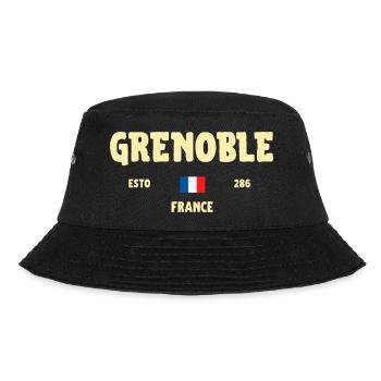 Grenoble Frankreich Vintage Französische Stadt T-Shirt - Bucket Hat - Schwarz - Vorne - Lela (165cm)