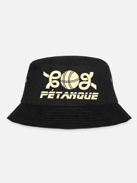 Go Petanque Ball Emblem - Bucket Hat - Schwarz