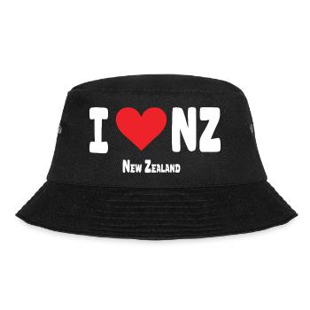 I Love NZ New Zealand - Bucket Hat - black - Front - Lela (165cm)