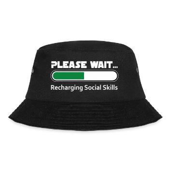 Introvertierter Aufbau sozialer Fähigkeiten – Dunkler BG - Bucket Hat - Schwarz - Vorne - Lela (165cm)