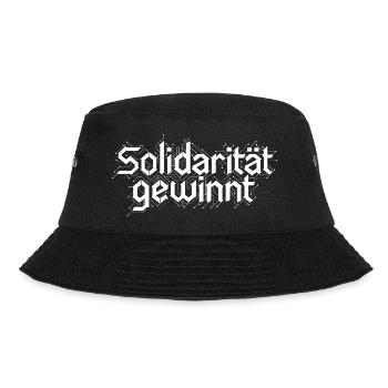 Solidarity Wins Statement Design White - Bucket Hat - black - Front - Lela (165cm)
