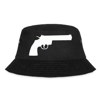 Minimalistische Revolver-Silhouette - Bucket Hat - Schwarz - Vorne - Lela (165cm)