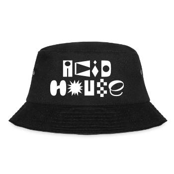 Acid House Fancy Typography Logo-Design - Bucket Hat - Schwarz - Vorne - Lela (165cm)