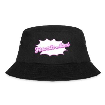 Schriftzug Favorite Aunt für die Lieblingstante - Bucket Hat - Schwarz - Vorne - Lela (165cm)