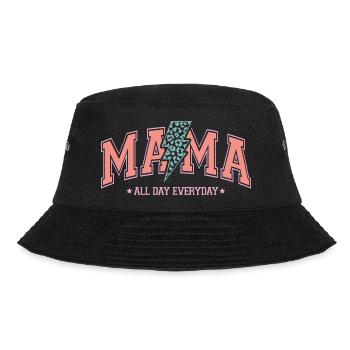 Mama den ganzen Tag jeden Tag - Bucket Hat - Schwarz - Vorne - Lela (165cm)