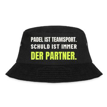 Padel Teamsport – Schuld ist der Partner - Bucket Hat - Schwarz - Vorne