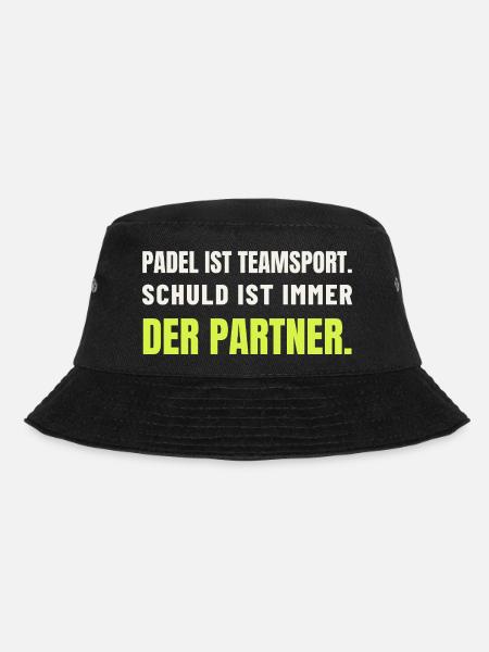 Padel Teamsport – Schuld ist der Partner - Bucket Hat - Schwarz