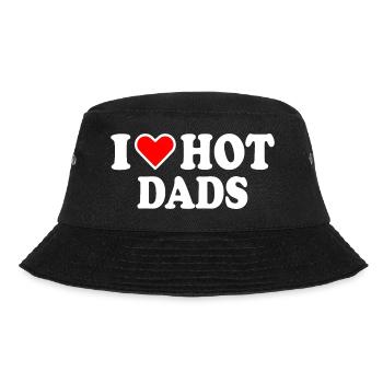 I love hot dads - Bucket Hat - Schwarz - Vorne - Lela (165cm)