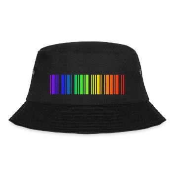 Regenbogen Strichcode, LGBT - Bucket Hat - Schwarz - Vorne - Lela (165cm)