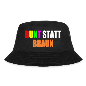 bunt statt braun - Bucket Hat - Schwarz - Vorne - Lela (165cm)