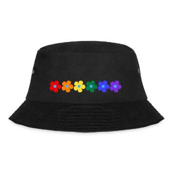 Floral Design Rainbow Flag, For Everyone - Bucket Hat - black - Front - Lela (165cm)