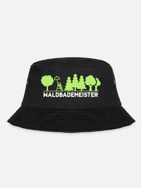 Waldbademeister fürs Waldbaden und Waldbad - Bucket Hat - Schwarz