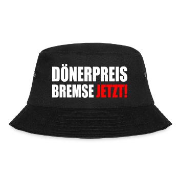 dönerpreisbremse jetzt - Bucket Hat - Schwarz - Vorne - Lela (165cm)