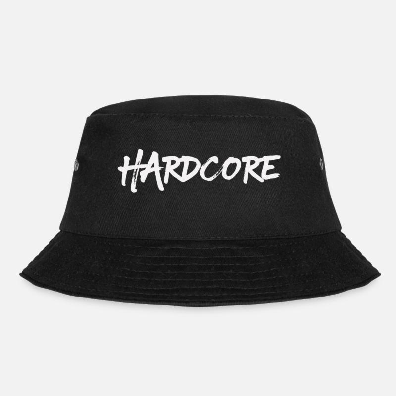 Hardcore, White Version-Two - Bucket Hat - Schwarz